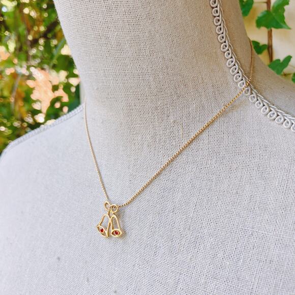 Vintage Avon Glowing Bells Christmas Necklace Signed Festive Holiday Jewelry - Picture 3 of 11